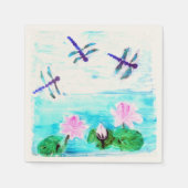 Dragonfly-Wasserlilie Serviette (Vorderseite)