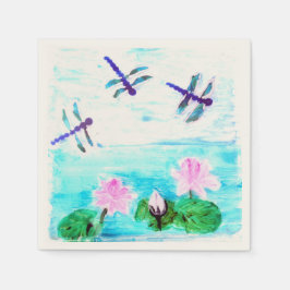 Dragonfly-Wasserlilie Serviette