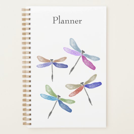 Dragonfly Watercolor Annual Planner Planer (Vorderseite)