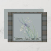 Dragonfly Watercolor Fraser Clan Tartan Kariert Postkarte (Vorne/Hinten)