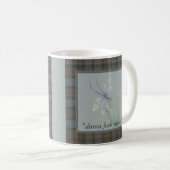 Dragonfly Watercolor Fraser Clan Tartan Quote Kaffeetasse (VorderseiteRechts)
