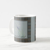 Dragonfly Watercolor Fraser Clan Tartan Quote Kaffeetasse (Vorderseite Links)