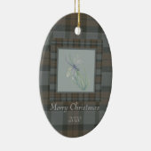Dragonfly Watercolor Fraser Clan Tartan Weihnachte Keramik Ornament (Rechts)