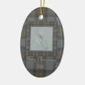 Dragonfly Watercolor Fraser Clan Tartan Weihnachte Keramik Ornament (Links)