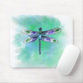 Dragonfly Watercolor Mousepad (Mit Mouse)