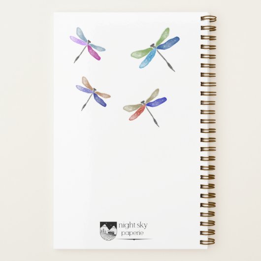 Dragonfly Watercolor Notebook  Notizblock (Rückseite)
