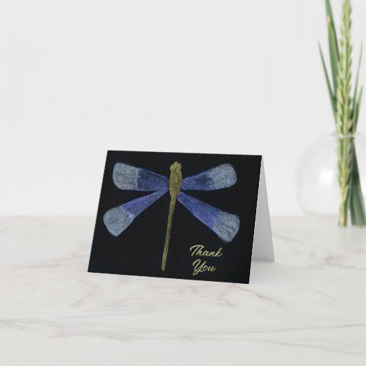 Dragonfly Watercolor Painting Illustration Custom Dankeskarte (Vorderseite)