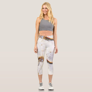 Dragonfly Watercolor Pastellweiß Hintergrund Capri Leggings