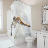 Dragonfly Watercolor Pastellweiß Hintergrund Duschvorhang (Beispiel)