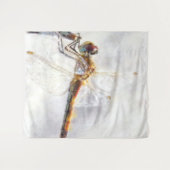 Dragonfly Watercolor Pastellweiß Hintergrund Wandteppich (Vorderseite (Horizontal))