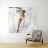 Dragonfly Watercolor Pastellweiß Hintergrund Wandteppich (Beispiel (Horizontal))