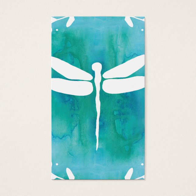 Dragonfly Watercolor White Aqua (Vorderseite)