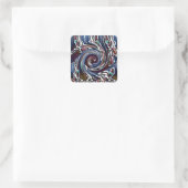 Dragonfly Wave Abstrakt Nature Quadratischer Aufkleber (Tasche)