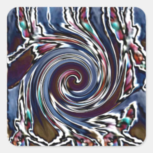 Dragonfly Wave Abstrakt Nature Quadratischer Aufkleber