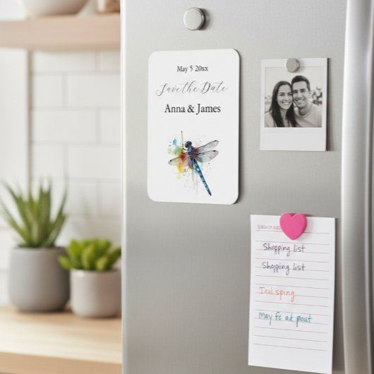 Dragonfly Wedding, kundenspezifischer Save the Dat Magnet