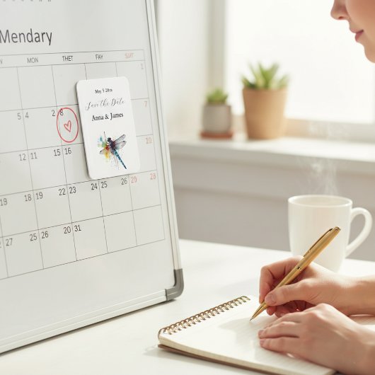 Dragonfly Wedding, kundenspezifischer Save the Dat Magnet