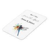 Dragonfly Wedding, kundenspezifischer Save the Dat Magnet (Linke Seite)