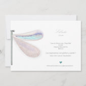 Dragonfly weißes weißes weißes weißes weißes Natur Einladung (Rückseite)