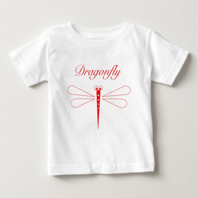 Dragonfly - White Baby Fine Jersey T - Shirt (Vorderseite)