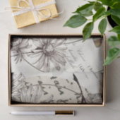 Dragonfly Wildblume Circle Französisch Wörter Deco Seidenpapier (Geschenk)