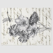 Dragonfly-Wildblume Französisch-Script-Dekoupage-I Seidenpapier (Vorderseite)