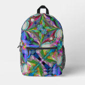 Dragonfly Wildblume Garden Abstrakt Bedruckter Rucksack (Vorderseite)