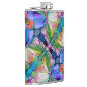 Dragonfly Wildblume Garden Abstrakt Flachmann (Rechts)