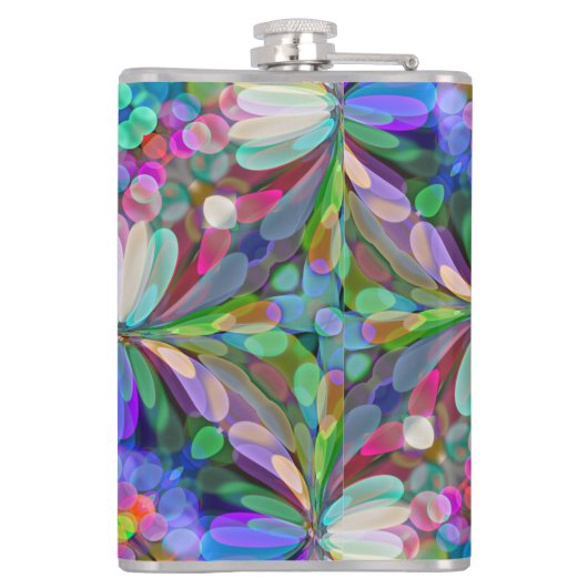 Dragonfly Wildblume Garden Abstrakt Flachmann (Rückseite)