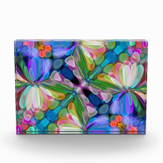 Dragonfly Wildblume Garden Abstrakt Fotoblock (Vorderseite)