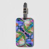 Dragonfly Wildblume Garden Abstrakt Gepäckanhänger (Vorderseite Vertikal)