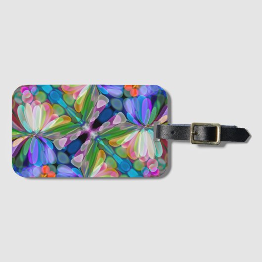 Dragonfly Wildblume Garden Abstrakt Gepäckanhänger (Vorderseite (Horizontal))