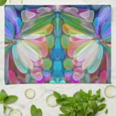 Dragonfly Wildblume Garden Abstrakt Geschirrtuch (Gefaltet)