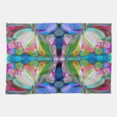 Dragonfly Wildblume Garden Abstrakt Geschirrtuch (Horizontal)