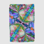 Dragonfly Wildblume Garden Abstrakt Golfhandtuch (Vorderseite)