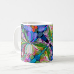 Dragonfly Wildblume Garden Abstrakt Kaffeetasse