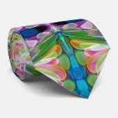 Dragonfly Wildblume Garden Abstrakt Krawatte (Gerollt)