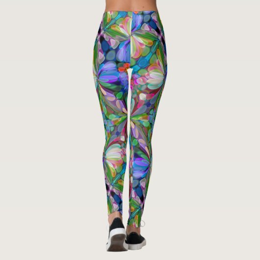 Dragonfly Wildblume Garden Abstrakt Leggings (Rückseite)