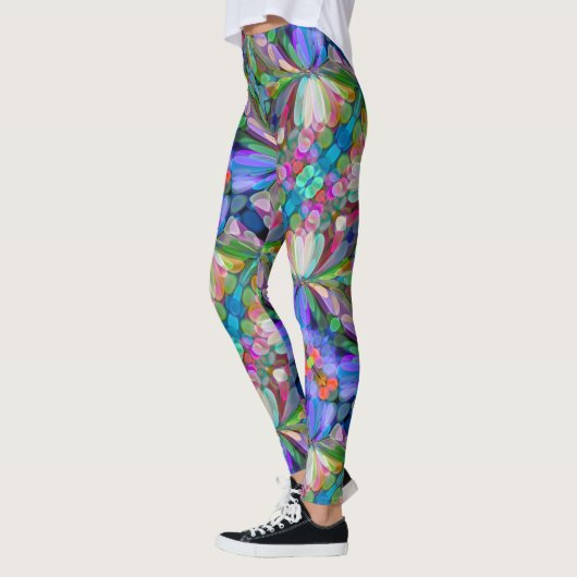 Dragonfly Wildblume Garden Abstrakt Leggings (Links)