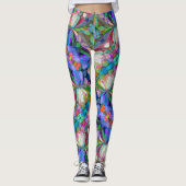 Dragonfly Wildblume Garden Abstrakt Leggings (Vorderseite)