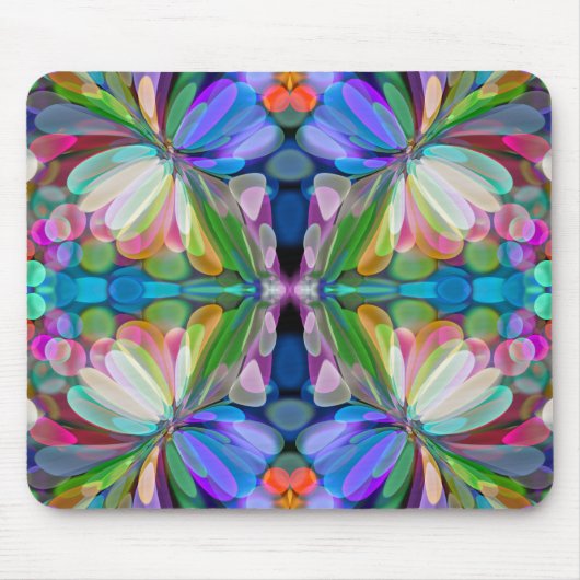 Dragonfly Wildblume Garden Abstrakt Mousepad (Vorne)