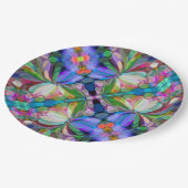 Dragonfly Wildblume Garden Abstrakt Pappteller (Schrägansicht)