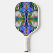 Dragonfly Wildblume Garden Abstrakt Pickleball Schläger (Rückseite)