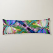 Dragonfly Wildblume Garden Abstrakt Seitenschläferkissen (Rückseite)