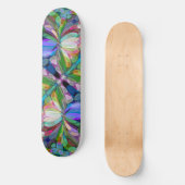 Dragonfly Wildblume Garden Abstrakt Skateboard (Vorderseite)