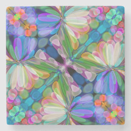 Dragonfly Wildblume Garden Abstrakt Steinuntersetzer