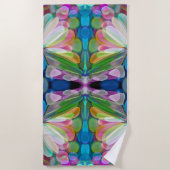 Dragonfly Wildblume Garden Abstrakt Strandtuch (Vorderseite)