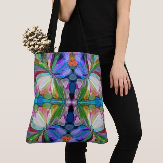 Dragonfly Wildblume Garden Abstrakt Tasche (Von Nahem)