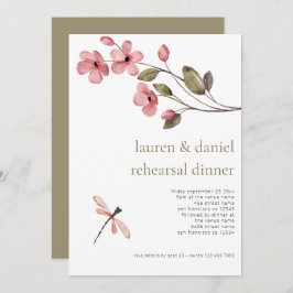 Dragonfly-Wildblume Hochzeit Probe Dinner Einladung