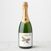 Dragonfly Wine Sticker Funny Novelty Geschenk Schaumweinetikett (Vorderseite)
