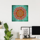 Dragonfly Wing Kaleidoscope Mandala Print Poster (Heimbüro)